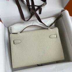 Alternative view of HERMES Clutches Bags Epsom Leather White-Gold F5010061513