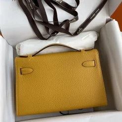 Alternative view of HERMES Clutches Bags Epsom Leather Yellow-Gold F5010061517