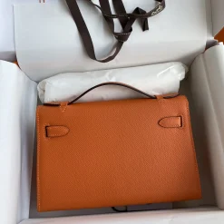 Alternative view of HERMES Clutches Bags Orange-Gold F5010061498