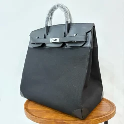 HERMES Duffles Bags Black-Silver B05010061797