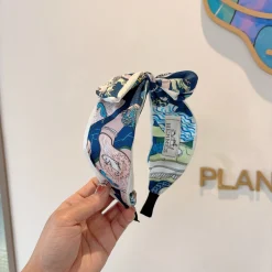 HERMES Hair Accessories Silk Blue-Pink-White One Size D510073443