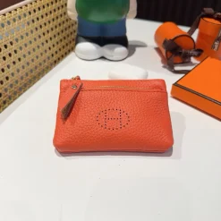 Alternative view of HERMES Keyrings Calf Leather Orange-Gold One Size E510072089