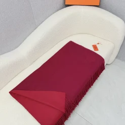 Alternative view of HERMES Scarves Cashmere Silk Maroon One Size A6510070889