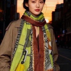 Alternative view of HERMES Scarves Cashmere Yellow-Brown 100CM X 200CM A9510072121