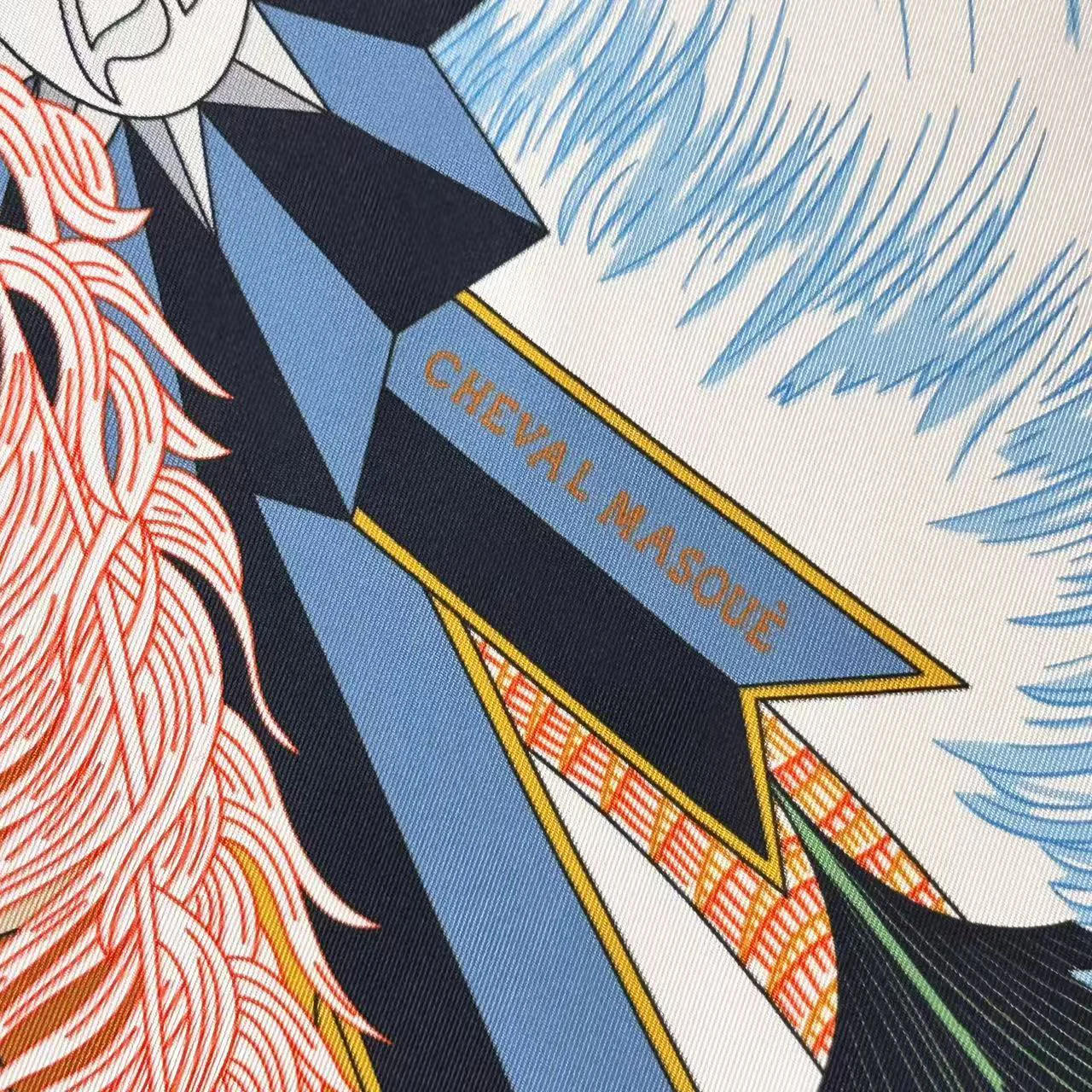 HERMES Scarves Silk White-Pink-Orange-Blue-Black One Size A7510072159 - Image 7