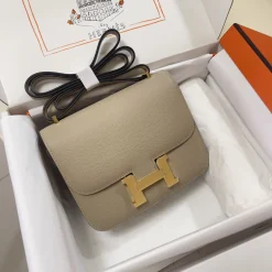 Alternative view of HERMES Shoulder Bags Epsom Leather Beige-Gold 19CM H5010062084