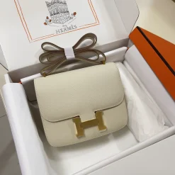 HERMES Shoulder Bags Epsom Leather Cream-Gold H5010062094