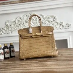 HERMES Top Handle Bags Beige-Gold A35010063589