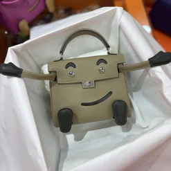 Alternative view of HERMES Top Handle Bags Beige-Gray A35010063333