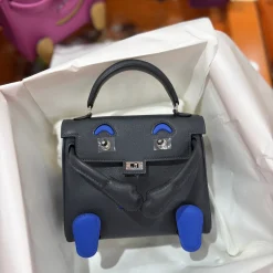 HERMES Top Handle Bags Black-Blue A35010063320