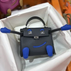 Alternative view of HERMES Top Handle Bags Black-Blue A35010063320
