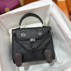 HERMES Top Handle Bags Black-Brown A35010063369