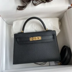 HERMES Top Handle Bags Black-Gold F5010062291