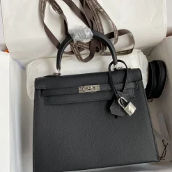 HERMES Top Handle Bags Black-Silver A05010060358