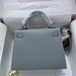 Alternative view of HERMES Top Handle Bags Blue-Beige A10010060510