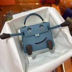 Alternative view of HERMES Top Handle Bags Blue-Brown A35010063355