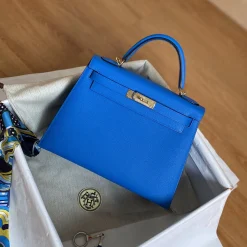 HERMES Top Handle Bags Blue-Gold A15010060856