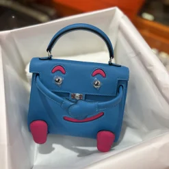 HERMES Top Handle Bags Blue-Pink 16CM A35010063384