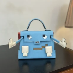 HERMES Top Handle Bags Blue-White A45010063499