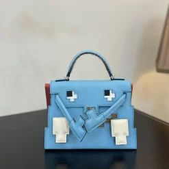 Alternative view of HERMES Top Handle Bags Blue-White A45010063499