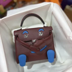HERMES Top Handle Bags Brown-Blue A35010063336