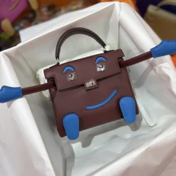 Alternative view of HERMES Top Handle Bags Brown-Blue A35010063336