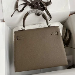 Alternative view of HERMES Top Handle Bags Brown-Silver A05010060288