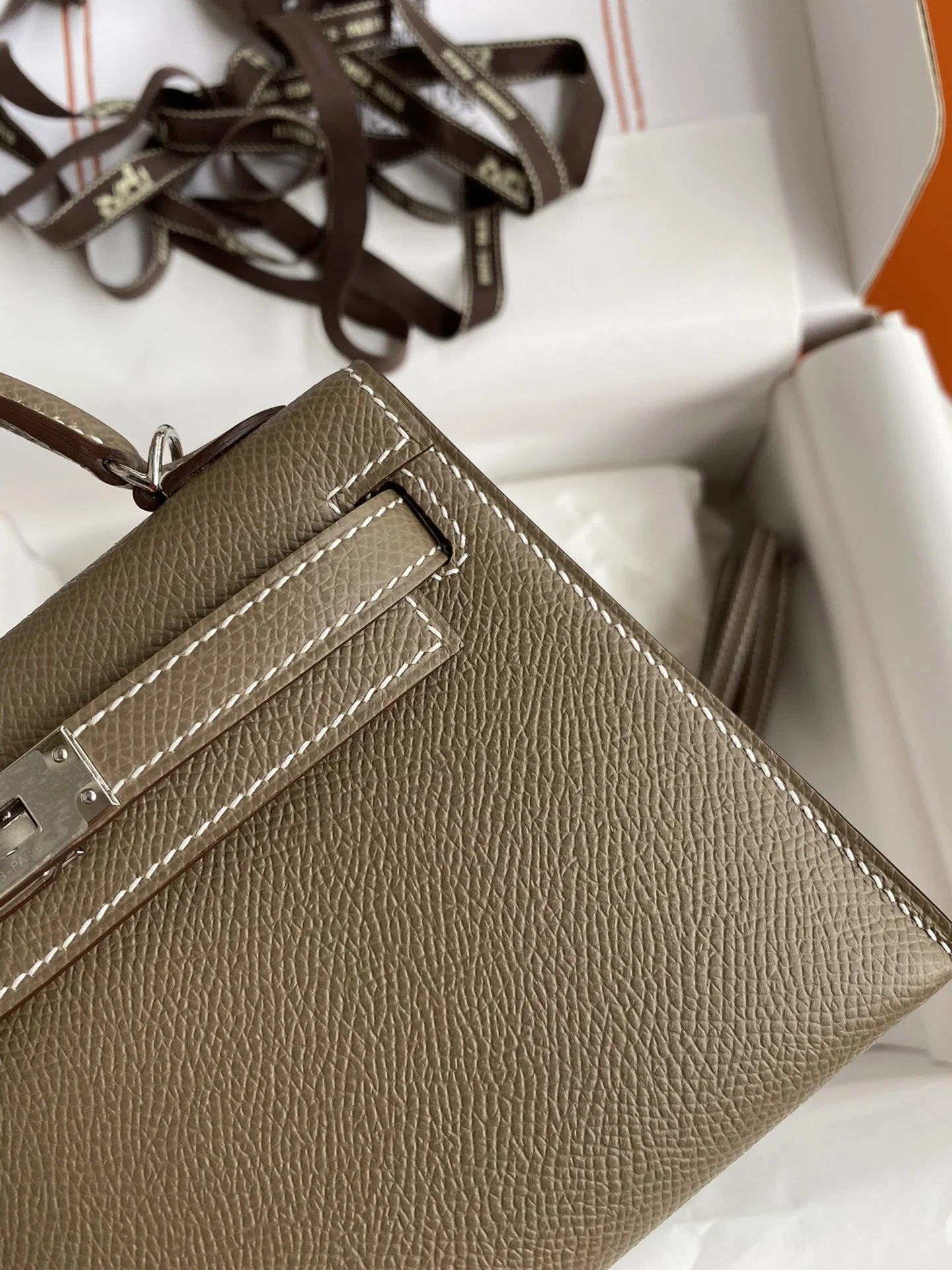 HERMES Top Handle Bags Brown-Silver F5010062300 - Image 4