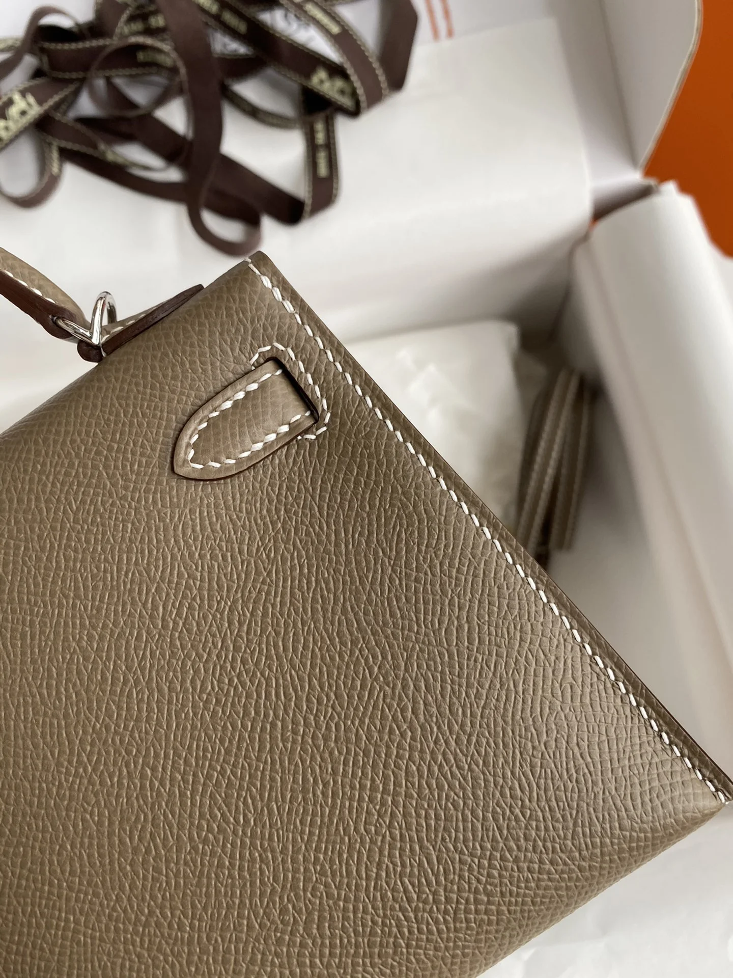 HERMES Top Handle Bags Brown-Silver F5010062300 - Image 5