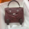 HERMES Top Handle Bags Burgundy A35010063372