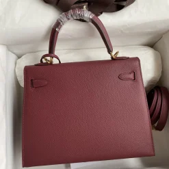 Alternative view of HERMES Top Handle Bags Burgundy-Gold A05010060414