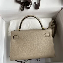 Alternative view of HERMES Top Handle Bags Epsom Leather Beige-Gold 19CM F5010062215