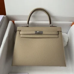 Alternative view of HERMES Top Handle Bags Epsom Leather Beige-Gold 25 A05010060040