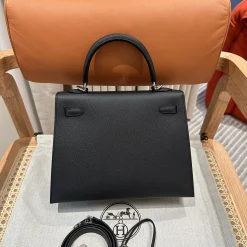 Alternative view of HERMES Top Handle Bags Epsom Leather Black-Beige 25CM A05010060729