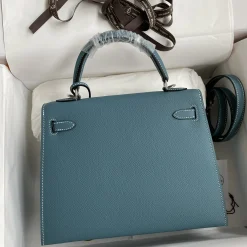 Alternative view of HERMES Top Handle Bags Epsom Leather Blue-Silver 25CM A05010060847
