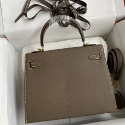Alternative view of HERMES Top Handle Bags Epsom Leather Brown-Gold 25 A05010060279