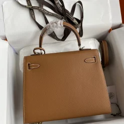 Alternative view of HERMES Top Handle Bags Epsom Leather Brown-Silver 25CM A05010060347
