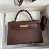HERMES Top Handle Bags Epsom Leather Burgundy-Gold One Size F5010062220