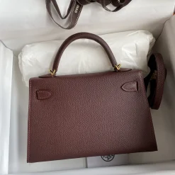 Alternative view of HERMES Top Handle Bags Epsom Leather Burgundy-Gold One Size F5010062220
