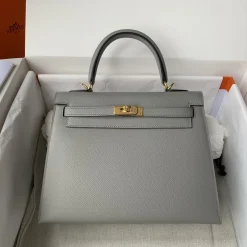 Alternative view of HERMES Top Handle Bags Epsom Leather Gray-Gold 25 A05010060050