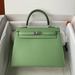 Alternative view of HERMES Top Handle Bags Epsom Leather Green-Gold 25 A05010060110