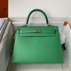 Alternative view of HERMES Top Handle Bags Epsom Leather Green-Gold 25 A05010060126