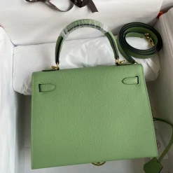 Alternative view of HERMES Top Handle Bags Epsom Leather Green-Gold 25CM A10010060598