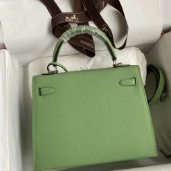 Alternative view of HERMES Top Handle Bags Epsom Leather Green-Silver 25 A05010060837