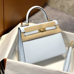 Alternative view of HERMES Top Handle Bags Epsom Leather Light Blue-Gold 25CM_28CM A05010060754