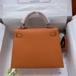 Alternative view of HERMES Top Handle Bags Epsom Leather Orange-Beige 25X28CM A10010060473