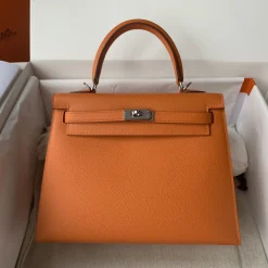 Alternative view of HERMES Top Handle Bags Epsom Leather Orange-Gold 25 A05010060121