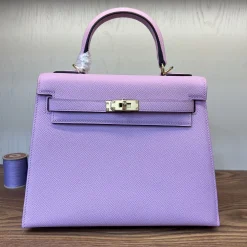HERMES Top Handle Bags Epsom Leather Purple-Black 25_28 A05010060669