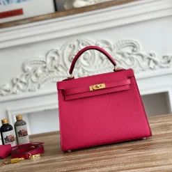 HERMES Top Handle Bags Epsom Leather Rose-Gold 25CM A05010060985