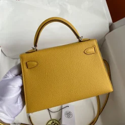 Alternative view of HERMES Top Handle Bags Epsom Leather Yellow-Brown 19CM F5010062266